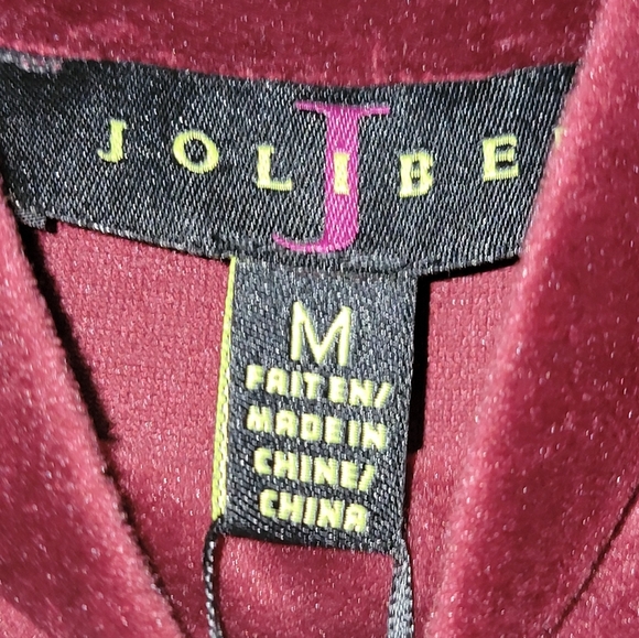 Valentine Day Velour Top M Jolibel Burgundy - Picture 13 of 15